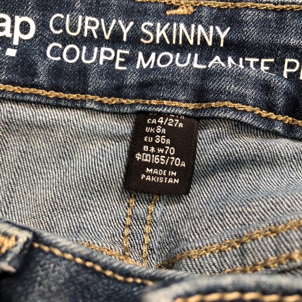 Gap Mid Rise Curvy Skinny Jeans in Indigo, Sz 4 - Picture 9 of 12